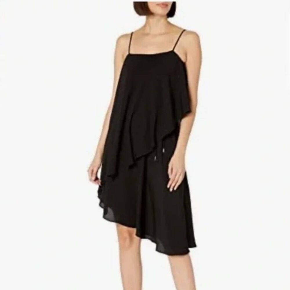 NWOT Elliatt REVOLVE Black Tiered High Low Asymmetric Hem Dress Sz M